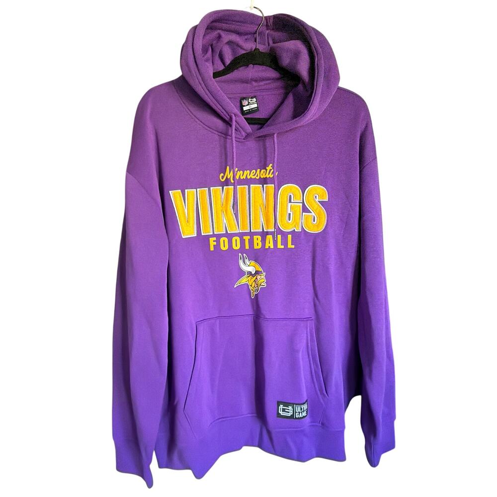 Minnesota Vikings NFL Hoodie Purple Graphic Football NWT XL - Picture 2 of 6